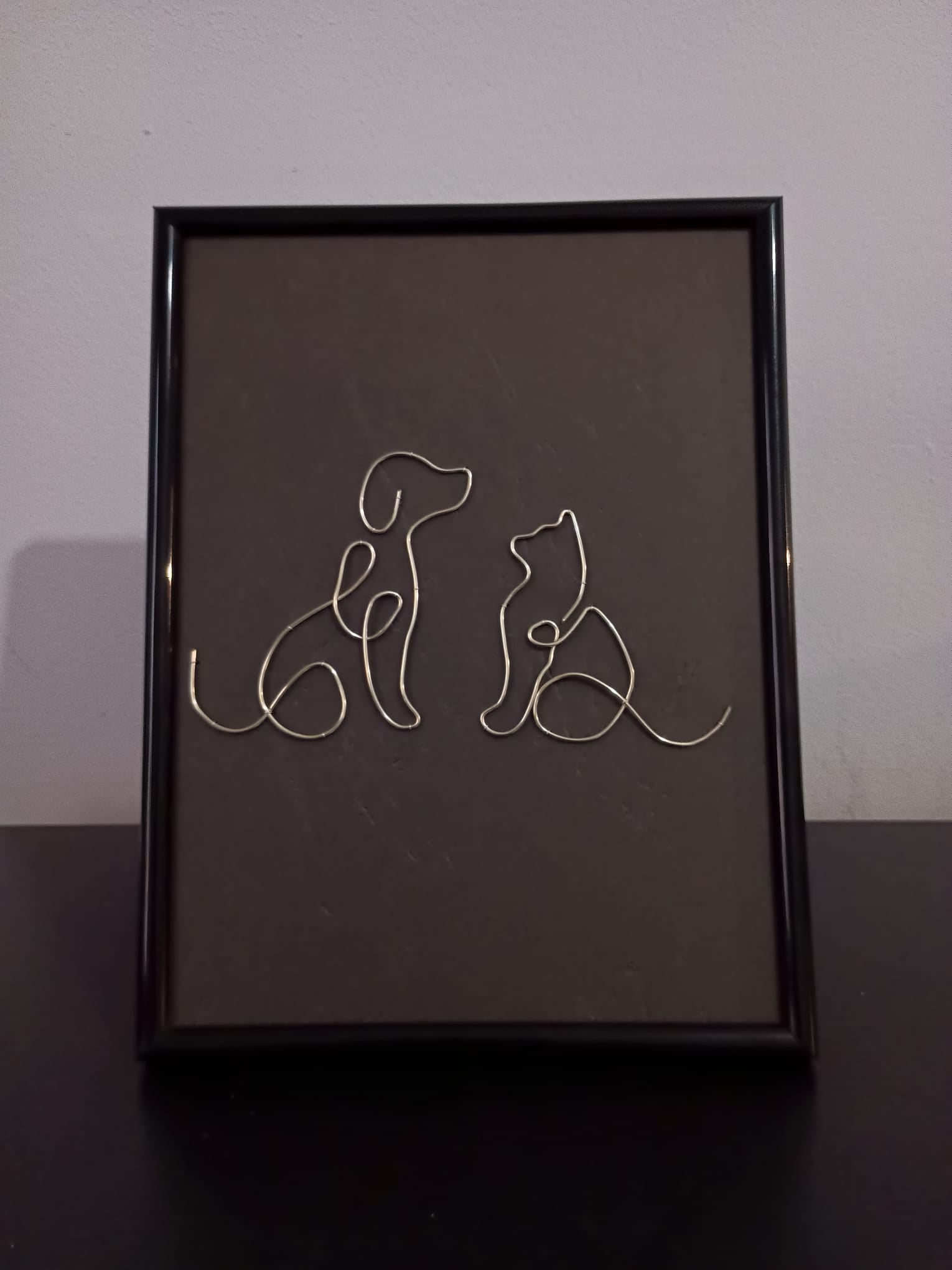 Tablou decorativ – Siluetă câine si pisica