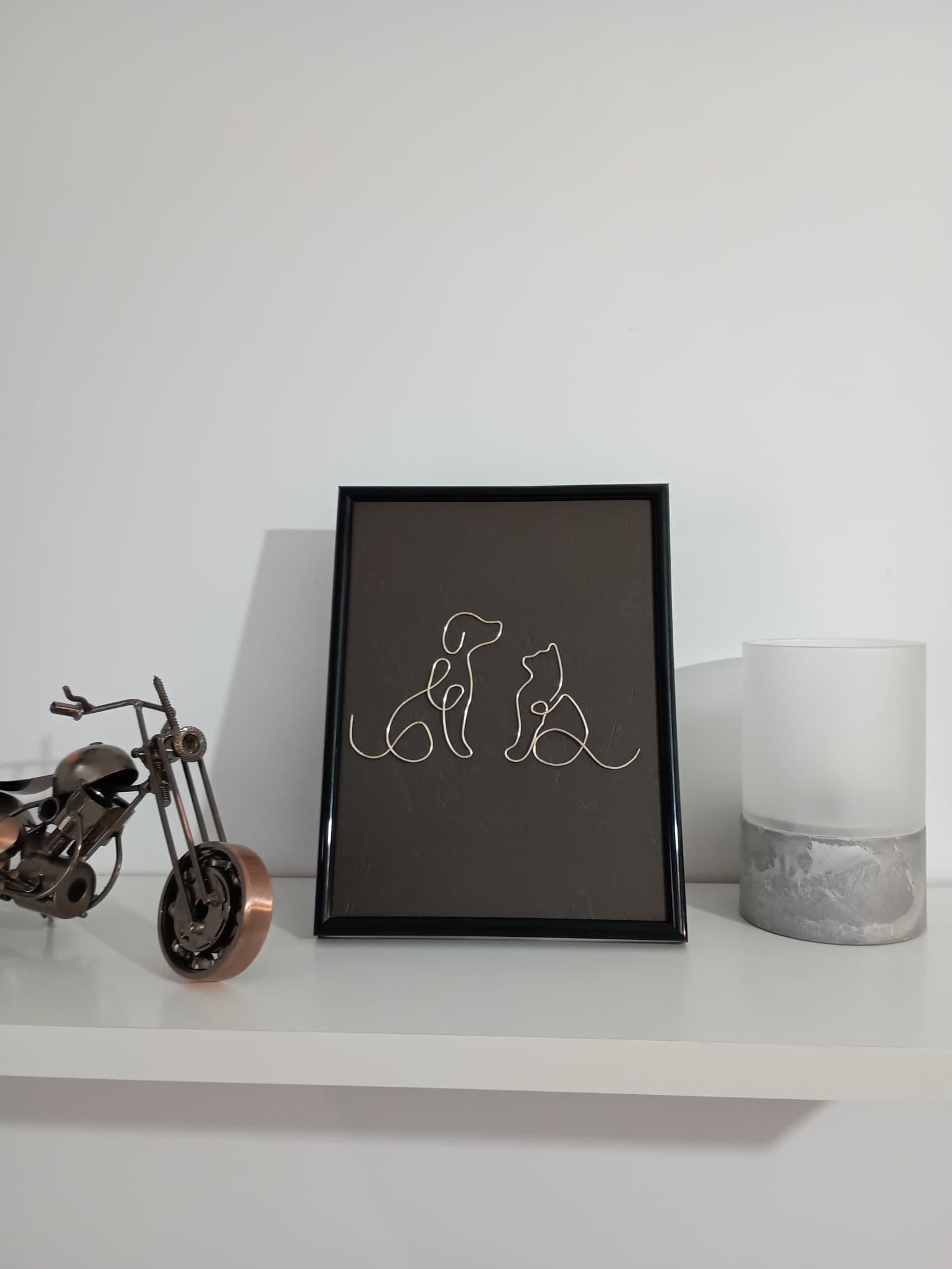 Tablou decorativ – Siluetă câine si pisica