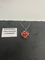 Colier inima Ochi de pisică roșu arămiu