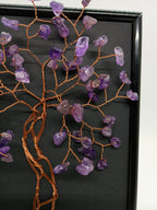 Tablou handmade din sârmă de cupru cu pietre de Ametist — decor elegant și simbol al divinității, protecției și clarității spirituale