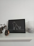 Tablou decorativ – Siluetă câine și pisică