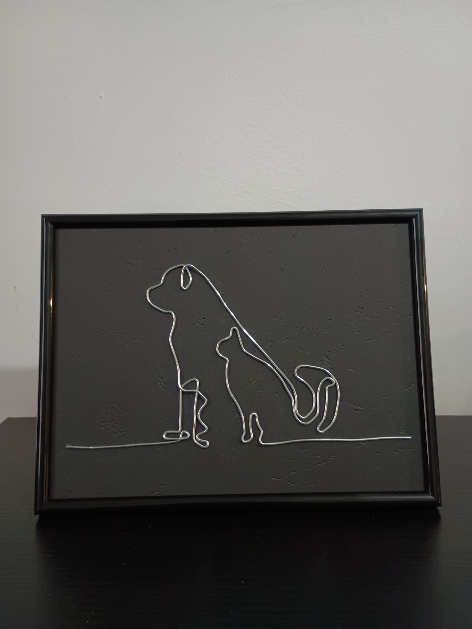 Tablou decorativ – Siluetă câine și pisică